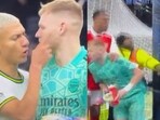 Watch: Richarlison heckles Aaron Ramsdale, instigates fan who kicks Arsenal goalkeeper during Premier League derby