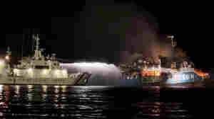 A ferry fire in the Philippines leaves more than 30 dead, a governor says