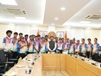 Sports Minister Anurag Thakur meets World Youth Archery Championship winners