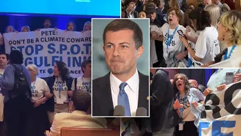 Pete Buttigieg chased from event by climate protesters chanting 'Stop Petro Pete'