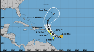 Tropical Storm Tammy is forecast to bring heavy rain to the Caribbean this weekend