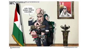 Cartoonist mocks Washington Post pulling his anti-Hamas piece with 'race card' cartoon