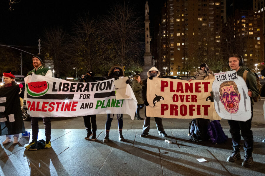 Activists Condemn Speakers at The New York Times’ Dealbook Summit for Driving Climate Change and Call for Permanent Ceasefire in Gaza