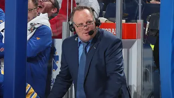 Sabres broadcaster bloodied after taking puck to face