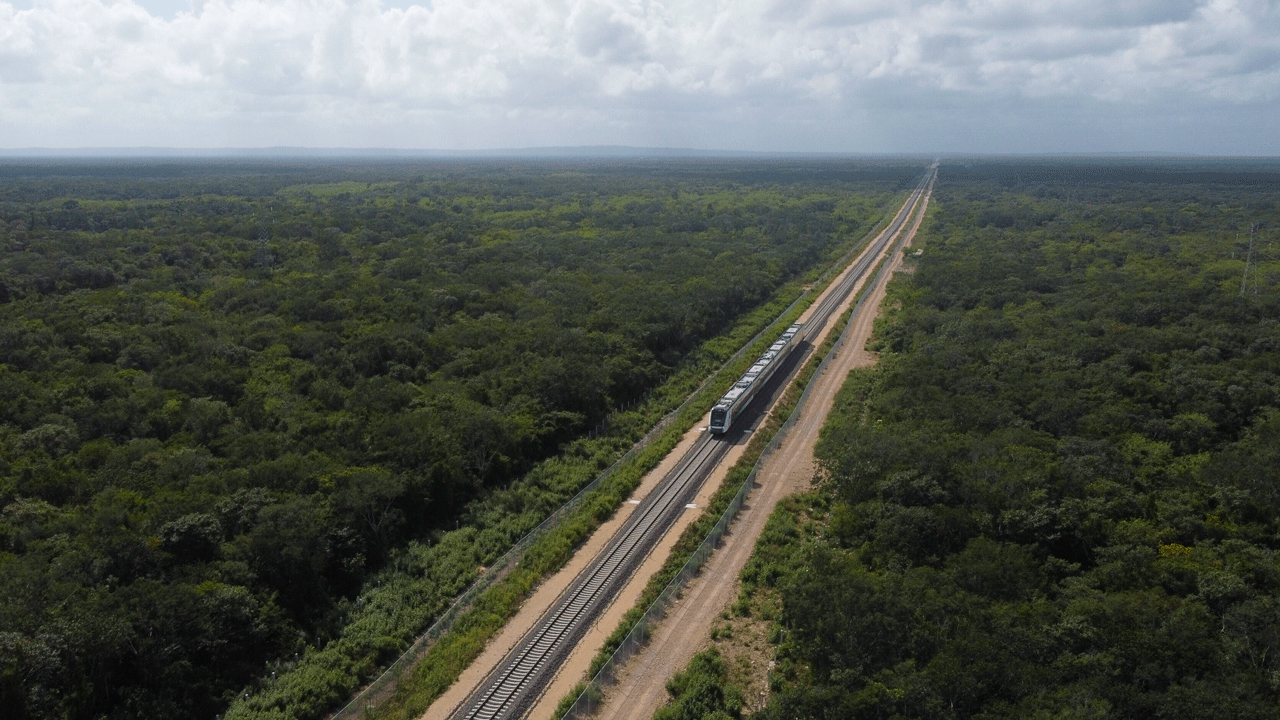 Mexico's Yucatan tourist train sinks pilings into relic-filled limestone caves, activists show