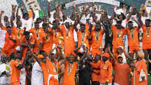 Watching the Africa cup of Nations soccer final in a bar in Lagos