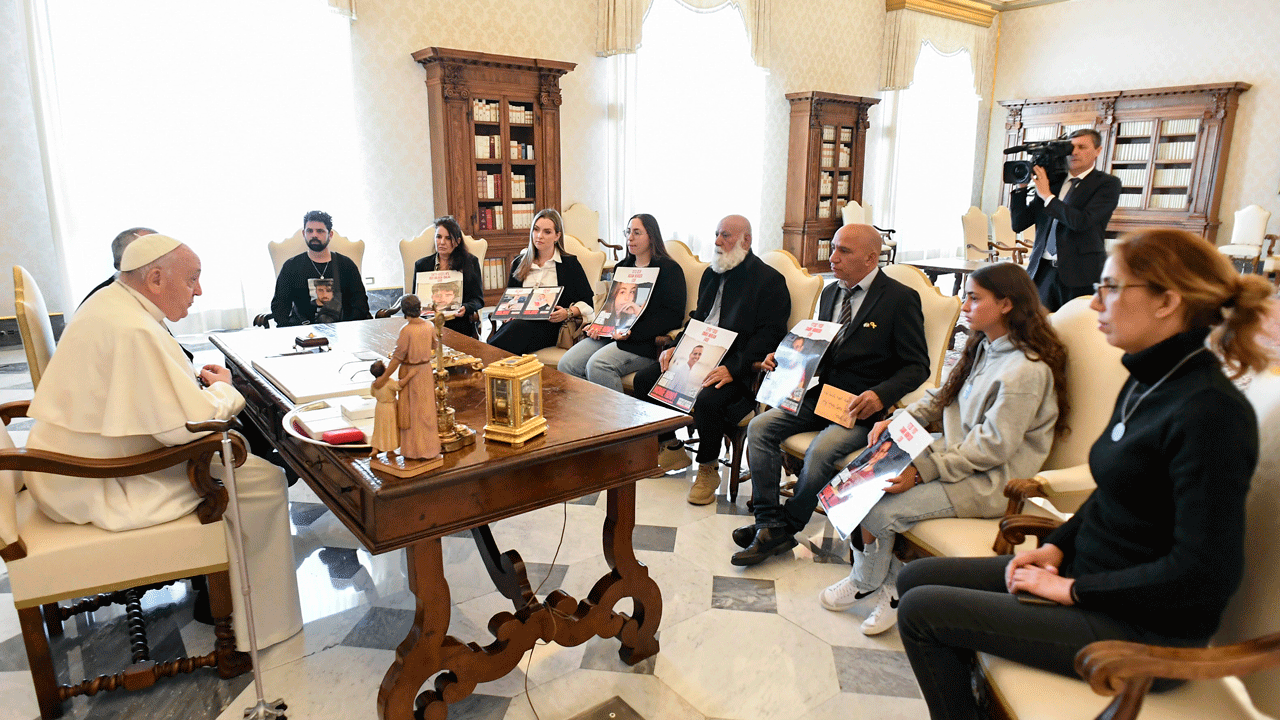 Pope marks six-month anniversary of Hamas attacks by meeting with relatives of hostages