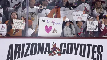 Arizona Coyotes fans chant 3 words to express their feelings about the team's move to Salt Lake City