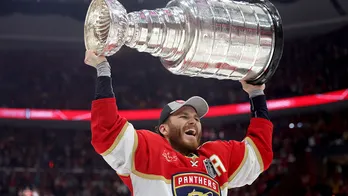 Panthers' Matthew Tkachuk jumps in ocean with Stanley Cup as celebration hits the beach