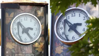 Time flies as wonky clock hands seem to have 'melted' in the extreme heat: 'Will be fixing it'