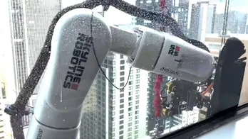 Robots replace human window washers on skyscrapers